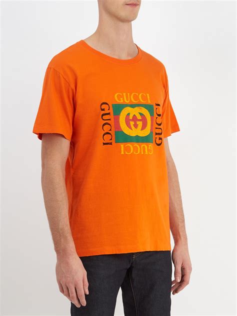 gucci orange t shirt|Gucci t shirt vintage.